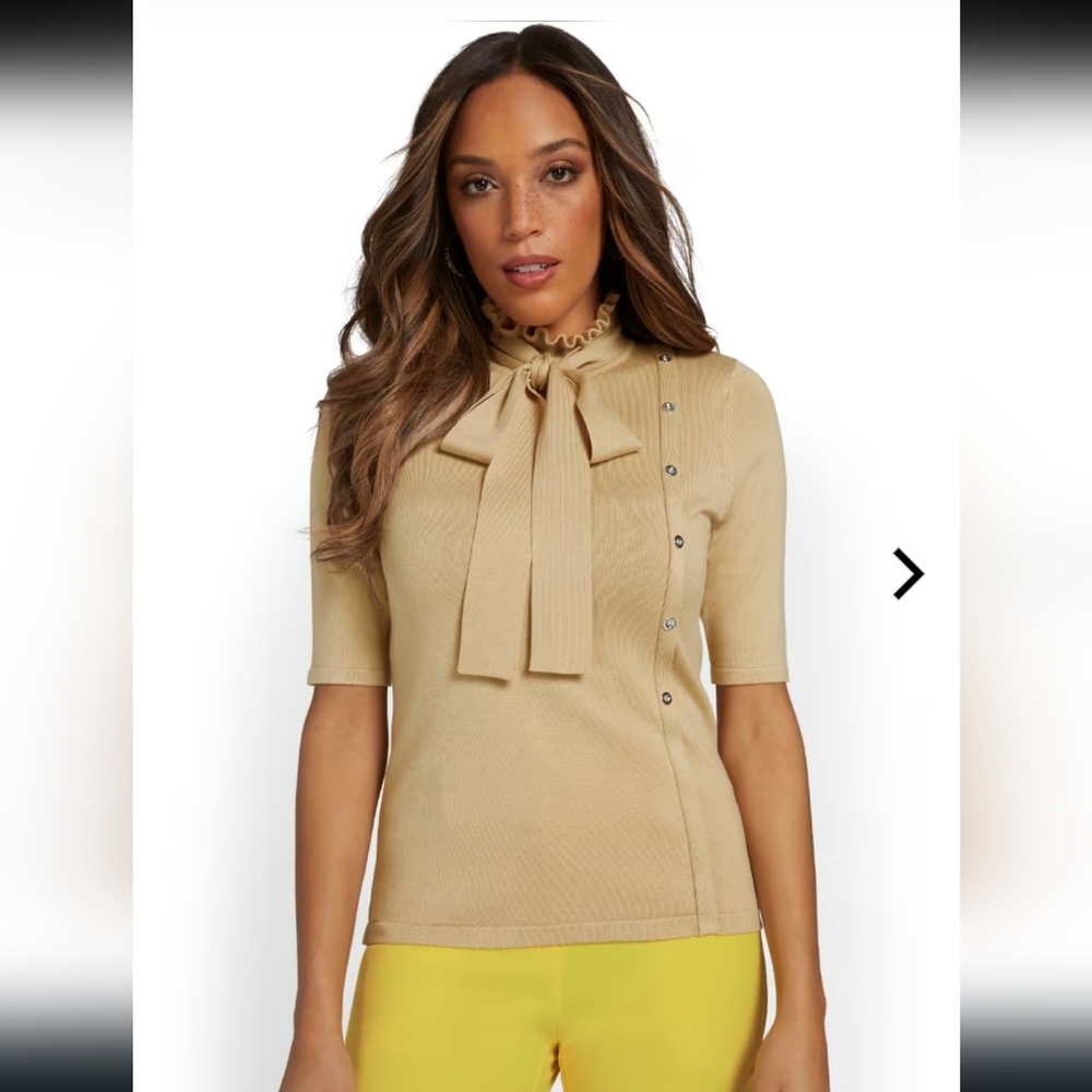 Ruffle-Bow Neck top